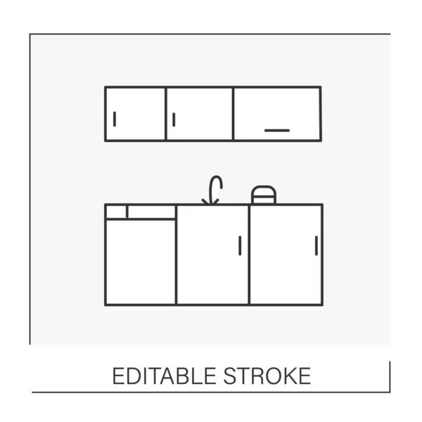 Keuken lijn pictogram — Stockvector