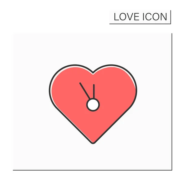 Tijd voor liefde kleur icoon — Stockvector