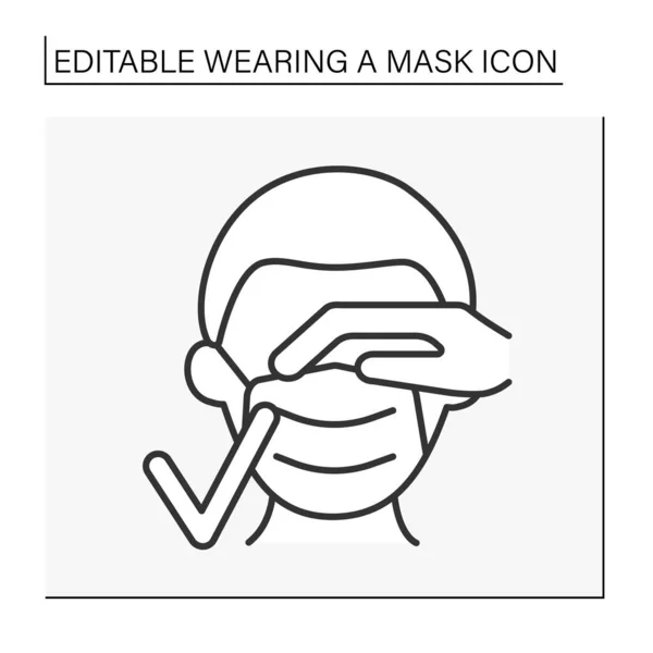 Máscara de cara icono de línea — Archivo Imágenes Vectoriales