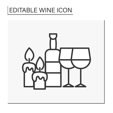  Romantik yemek çizgisi simgesi