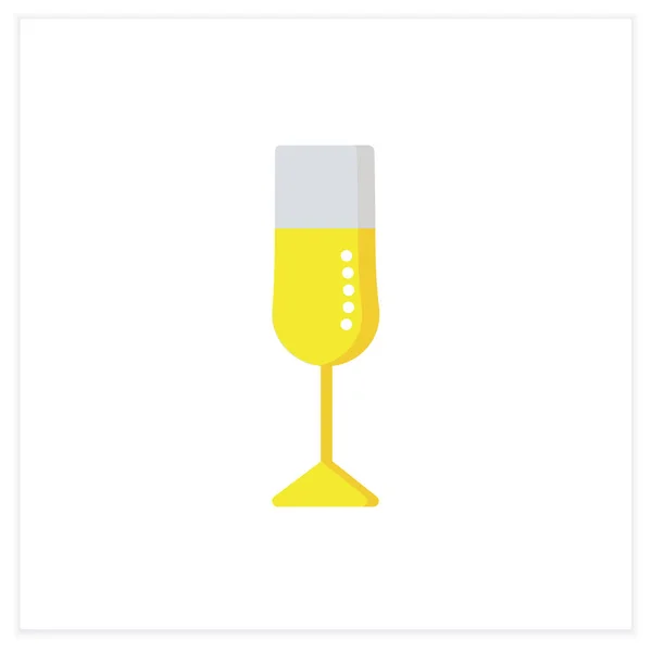 Champagne glass flat icon — Vetor de Stock