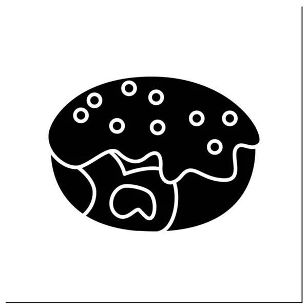 Filled donut glyph icon — Stock Vector