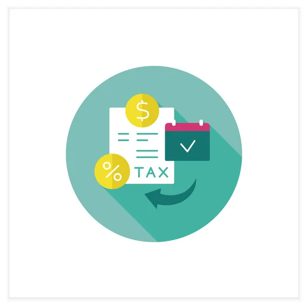 Tax planning flat icon — стоковый вектор