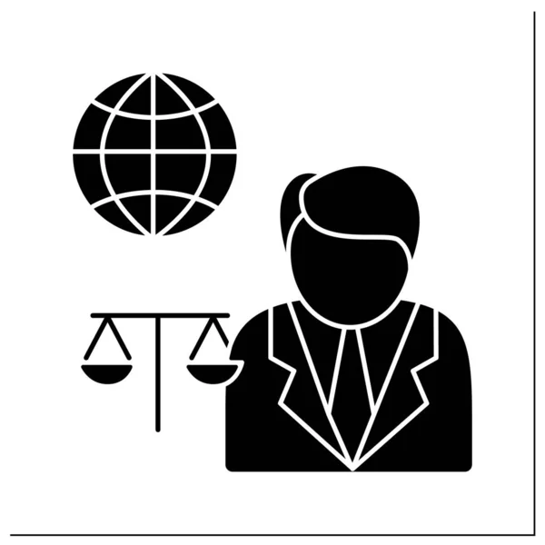 Legal assistance glyph icon — Vettoriale Stock