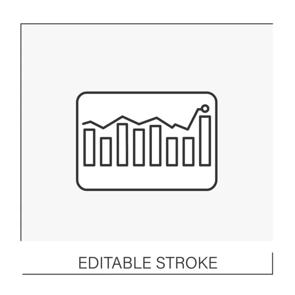 Icono de línea gráfica — Vector de stock