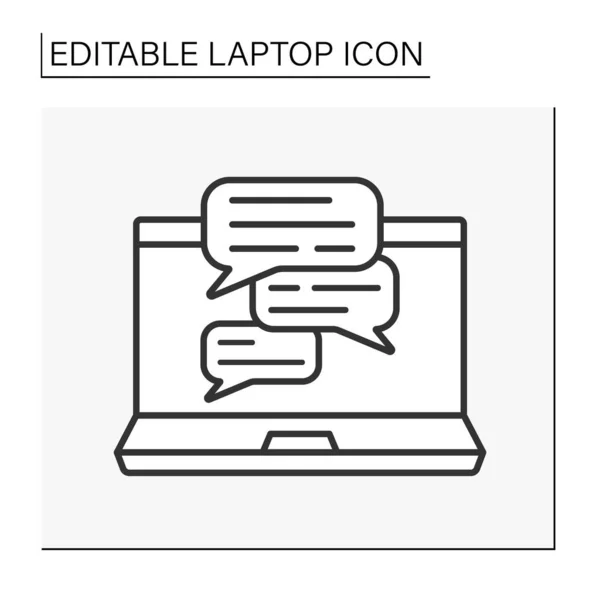 Icono de línea informática — Vector de stock
