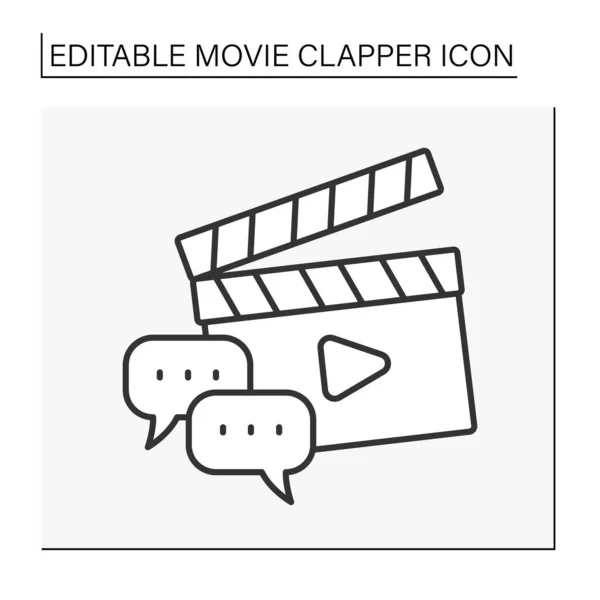 Film clappeur ligne icône — Image vectorielle