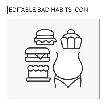 Overweight line icon clipart