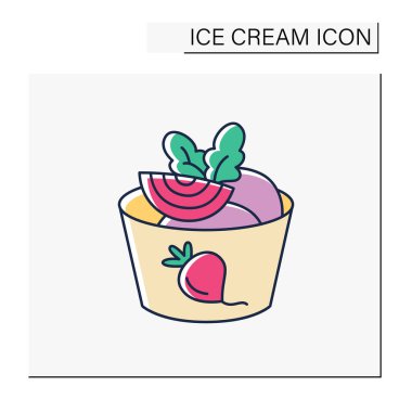 Beetroot ice cream color icon