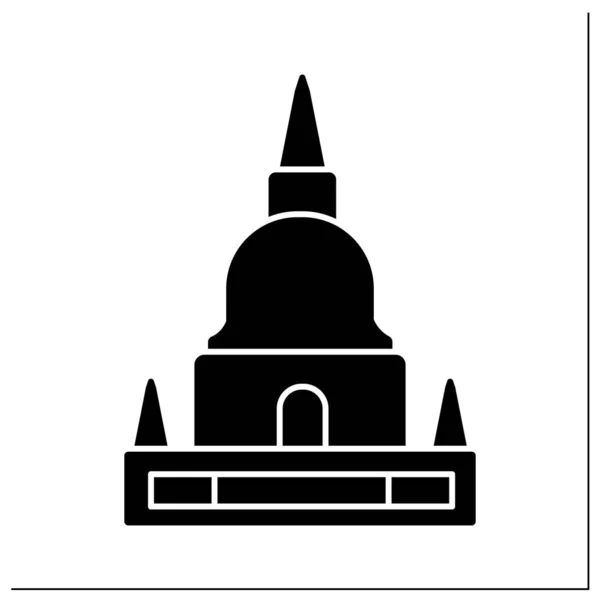 Ikona glifu Pagoda — Wektor stockowy