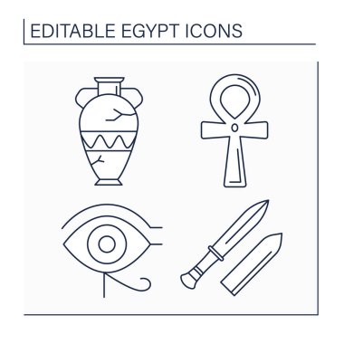 Mısır çizgi simgeleri ayarlandı