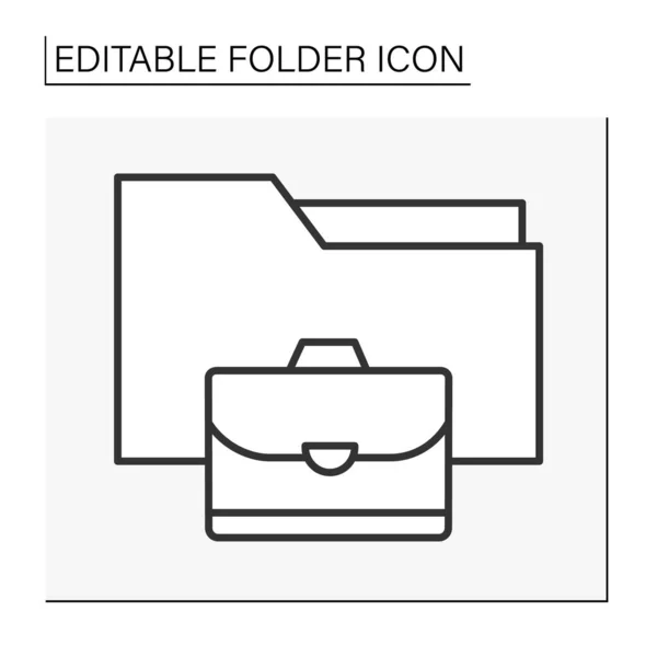 Icône de ligne de cas de document — Image vectorielle