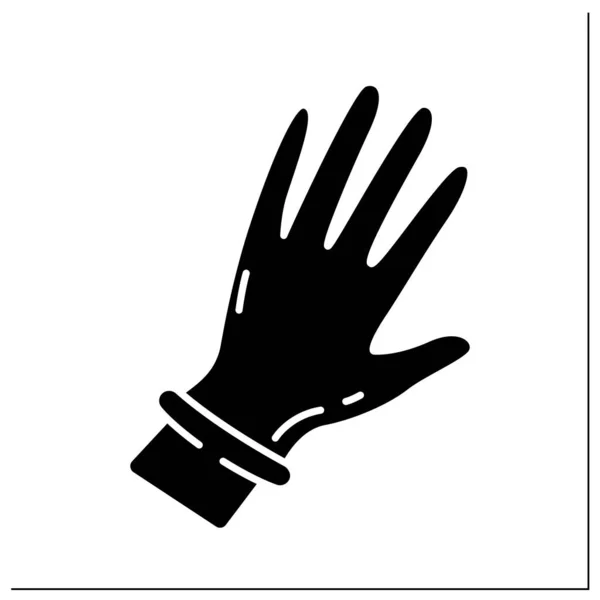 Guantes médicos icono de glifo — Vector de stock