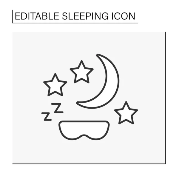 睡眠面膜线图标 — 图库矢量图片