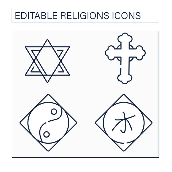 Religiöse Symbole gesetzt — Stockvektor