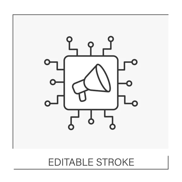 Pictogram van de lijn van de microchip — Stockvector