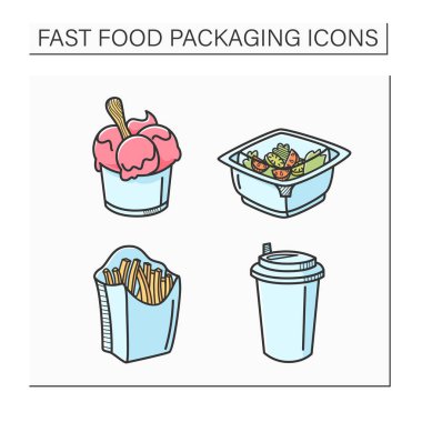 Fast Food ambalaj renk simgeleri ayarlandı