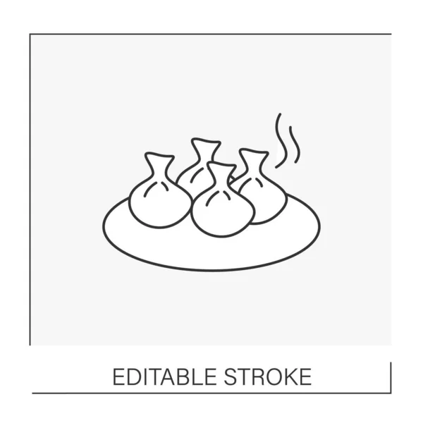 Khinkali lijn pictogram — Stockvector