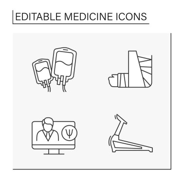 Tıp satır Icons set