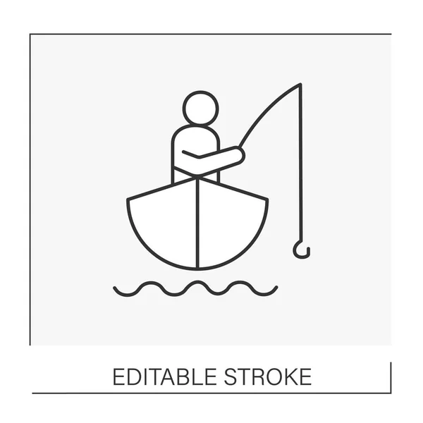 Ikona čáry rybaření — Stockový vektor