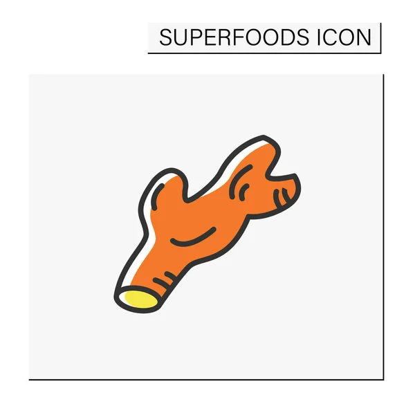 Icono de color jengibre — Vector de stock