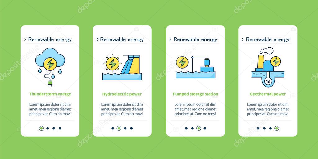 Energy onboarding mobile app screens