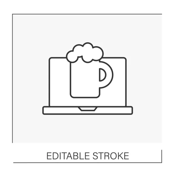 Icono de línea de alcohol — Vector de stock