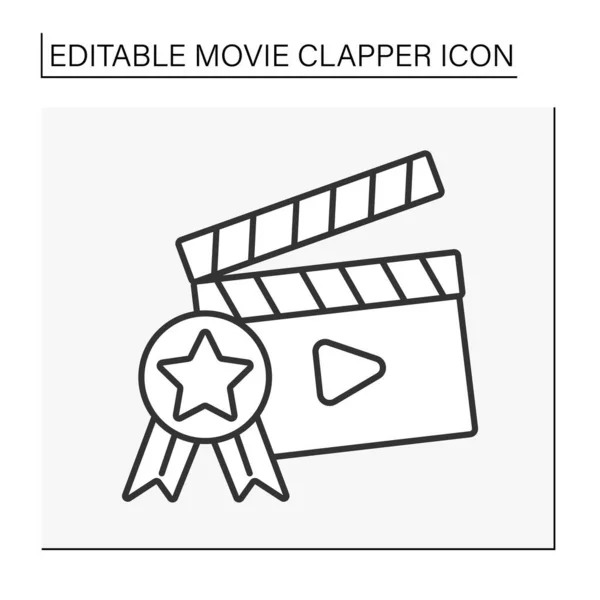 Film clappeur ligne icône — Image vectorielle