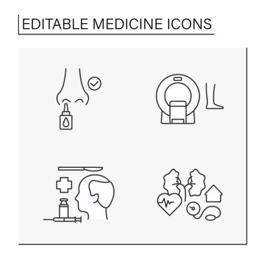 Tıp satır Icons set