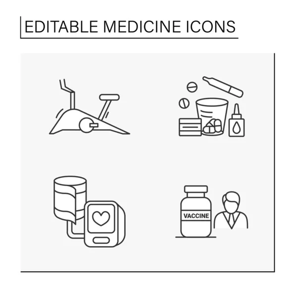 Medicine line icons set — Stock Vector