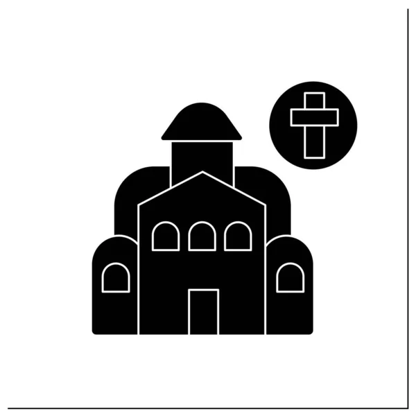 Glyphen-Ikone der christlichen Kirche — Stockvektor