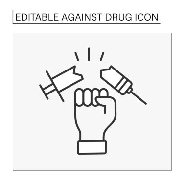  Uyuşturucu satırı simgesine karşı