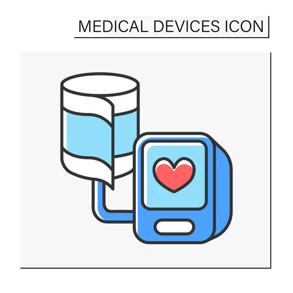 Blood pressure monitor color icon — Stock Vector