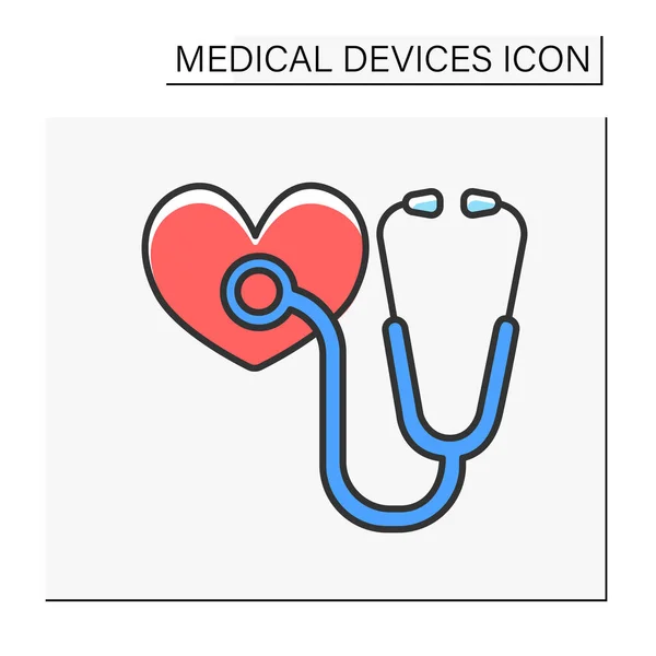 Иконка цвета стетоскопа — стоковый вектор