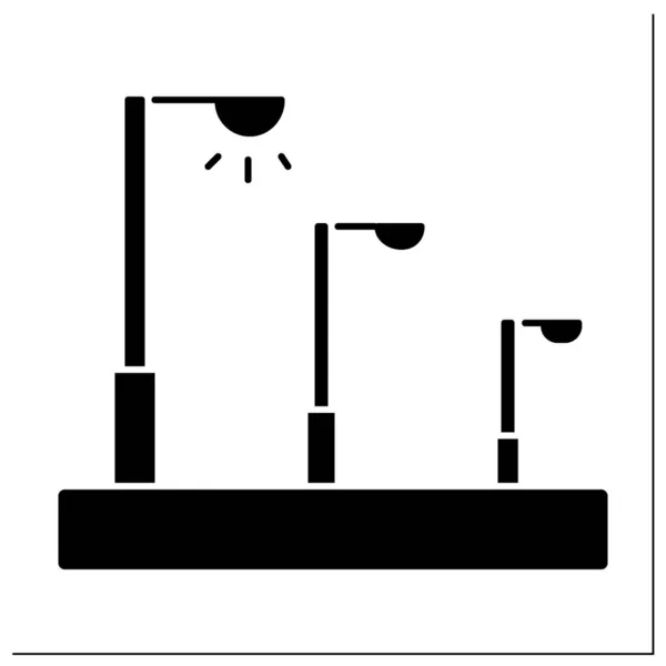 Street lyn glyf ikon – Stock-vektor