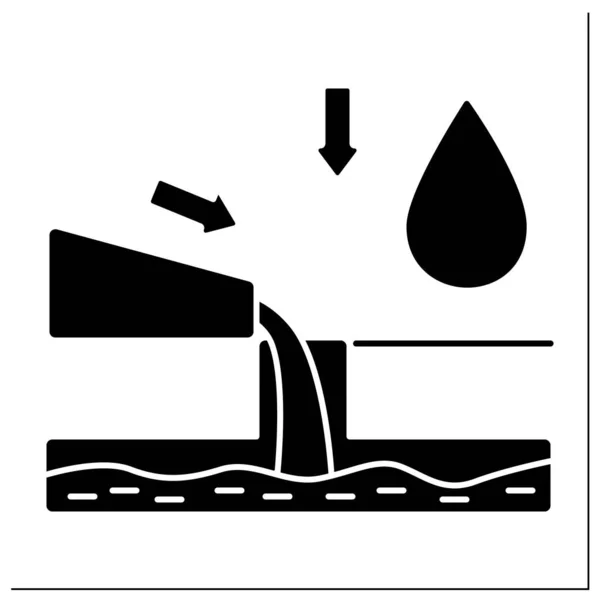 Drainage glyph pictogram — Stockvector