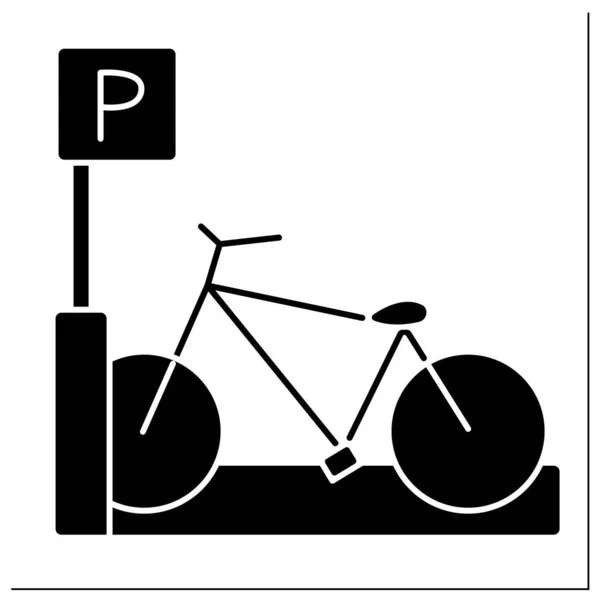 Porte-vélos glyphe icône — Image vectorielle