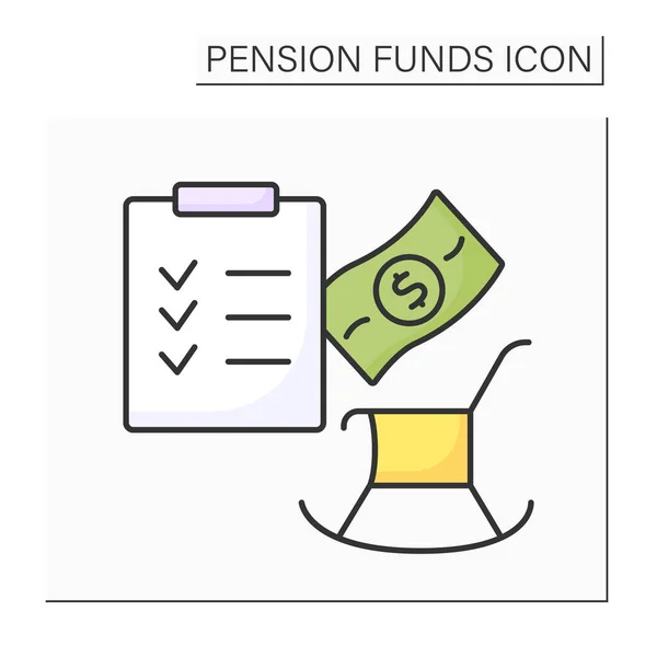 Значок цвета плана пенсии — стоковый вектор