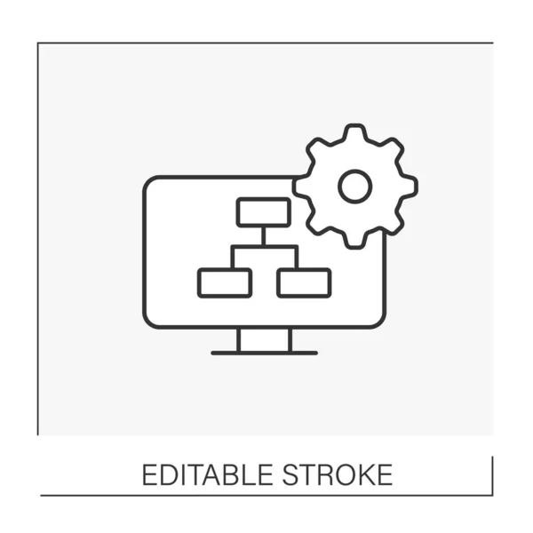 Ikona linii programistów — Wektor stockowy