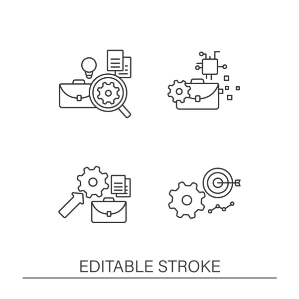 Business automation line icons set — Stock Vector