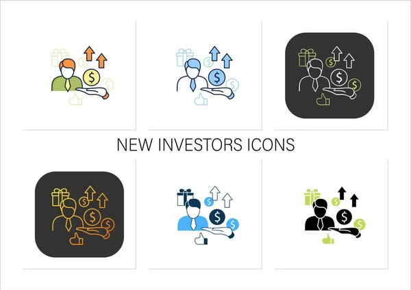 Zestaw ikon dla nowych inwestorów — Wektor stockowy