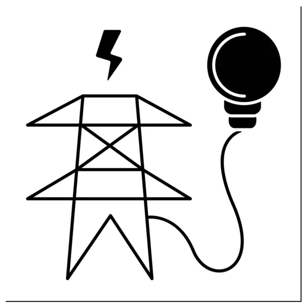 Ícone de glifo de fornecimento de eletricidade — Vetor de Stock