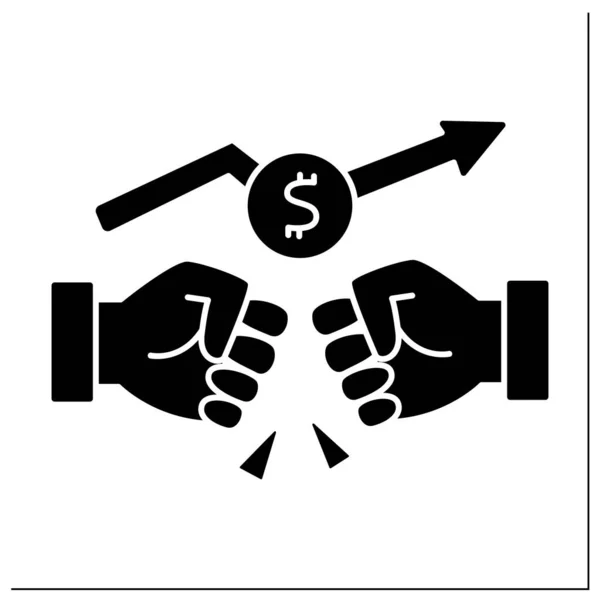 Ikona glifów wojny handlowej — Wektor stockowy