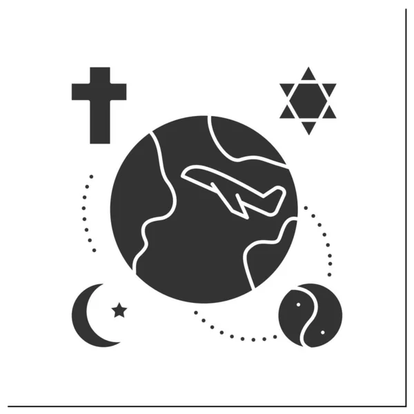 Ікона релігійний туризм гліф — стоковий вектор