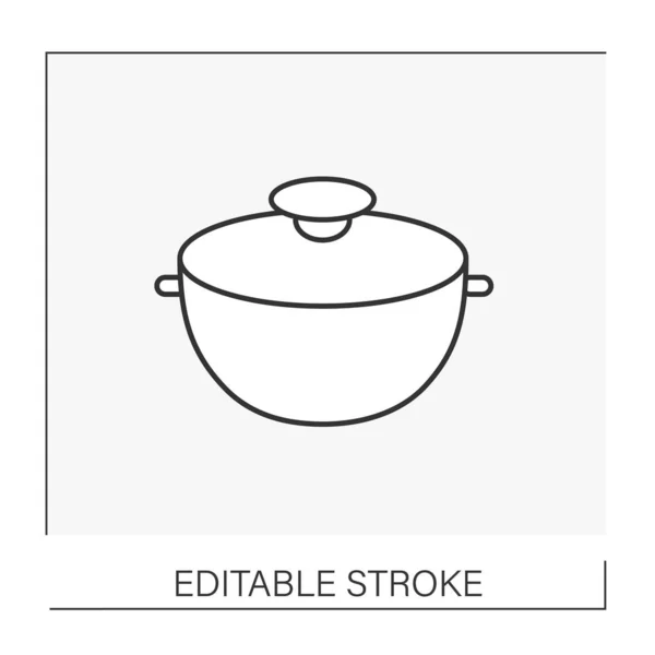 Stockpot lijn pictogram — Stockvector