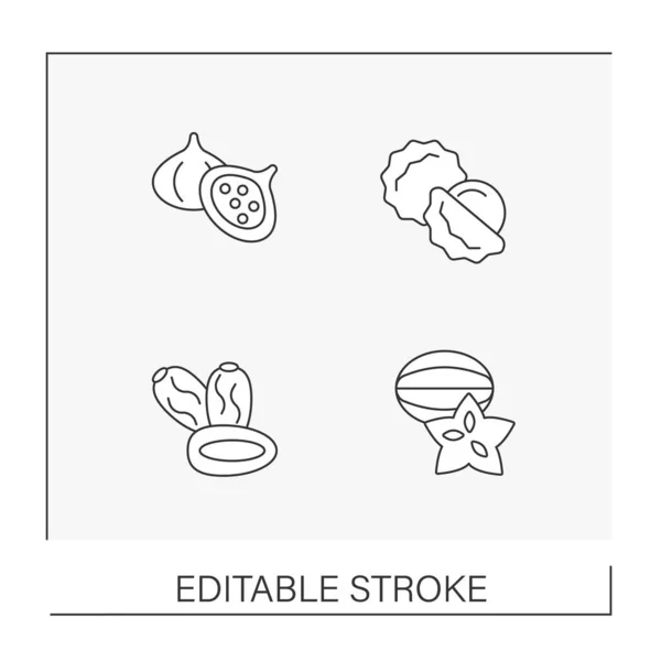 Conjunto de ícones de linha de frutas —  Vetores de Stock