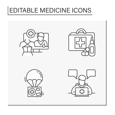 Tıp satır Icons set