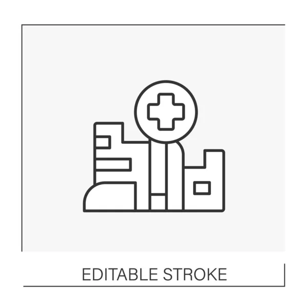 Línea de hospital icono — Vector de stock