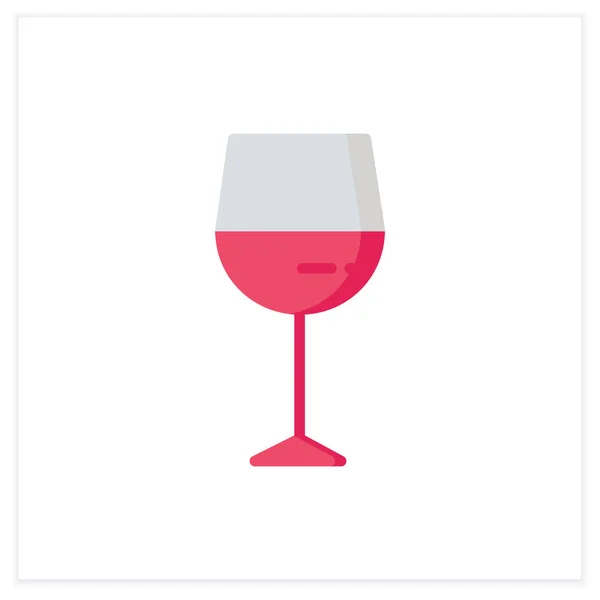 Copo de vinho ícone plano — Vetor de Stock
