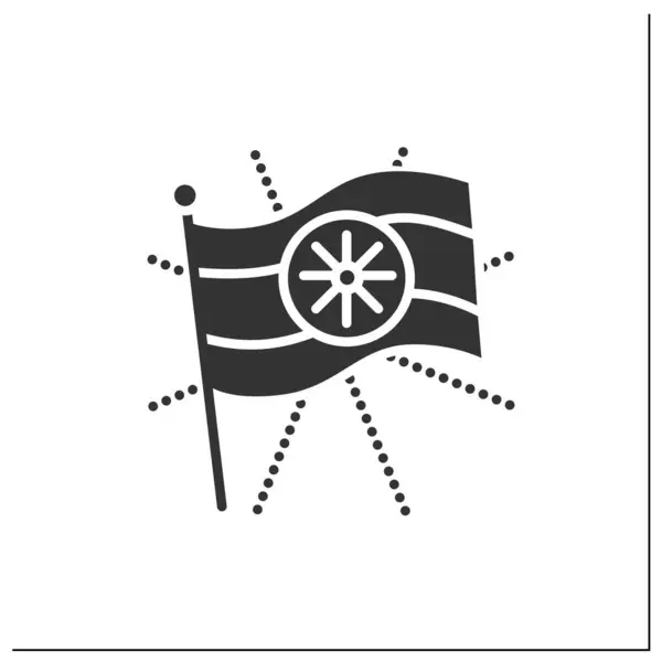 Indien National flagga glyf ikon — Stock vektor